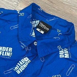 The Office Dunder Mifflin Blue Button Down Shirt‎ Mens Medium Ripple Junction